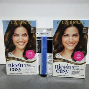 ❤️ $ 14.00 2 Clairol Hair Dye 5N Medium Neutral Brown & 1 Covergirl Mascara BLk